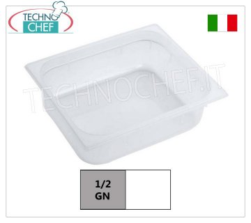 Gastro-norm 1/2 polypropylene containers Gastro-norm 1/2 container in polypropylene, dim.mm.325 x 265 x 65 h