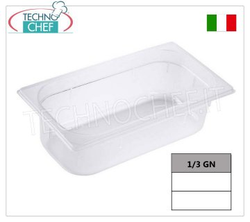 Gastronorm GN 1/3 containers in polypropylene Gastro-norm 1/3 container, in polypropylene, dim.mm.325 x 175 x 65 h