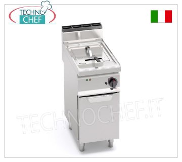 TECHNOCHEF - ELECTRIC FRYER on MOBILE, 1 TANK of 10 litres, Mod.E7F10-4M ELECTRIC FRYER on MOBILE, BERTOS, MACROS 700 line, TURBO Series, 1 TANK of 10 litres, V.400/3+N, Kw.6.00, Weight 39 Kg, dim.mm.400x700x900h