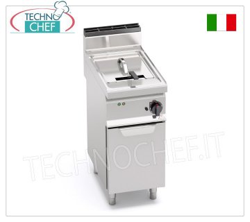 TECHNOCHEF - ELECTRIC FRYER on MOBILE, 1 TANK of 18 litres, Mod.E7F18-4M ELECTRIC FRYER on MOBILE, BERTOS, MACROS 700 line, TURBO Series, 1 TANK of 18 litres, V.400/3+N, Kw.13.5, Weight 50 Kg, dim.mm.400x700x900h