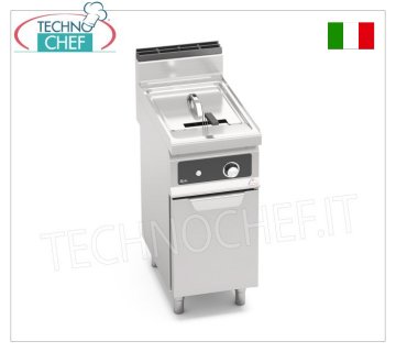 TECHNOCHEF - ELECTRIC FRYER on MOBILE, 1 TANK of 18 litres, Mod.E7F18-4M-BF ELECTRIC FRYER on MOBILE, BERTOS, MACROS 700 line, TURBO Series, 1 TANK of 18 litres, BFLEX ELECTRONIC CONTROLS, V.400/3+N, Kw.13.5, Weight 50 Kg, dim.mm.400x700x900h