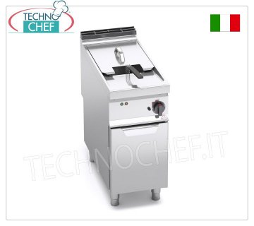 TECHNOCHEF - ELECTRIC FRYER on MOBILE, 1 TANK of 22 litres, POWERED, Mod.E9F22-4MS ELECTRIC FRYER on MOBILE, BERTO'S, MAXIMA 900 line, TURBO Series, 1 TANK of 22 litres, Analogue controls, Enhanced version, V.400/3+N, Kw.22.00, Weight 55 Kg, dim.mm.400x900x900h