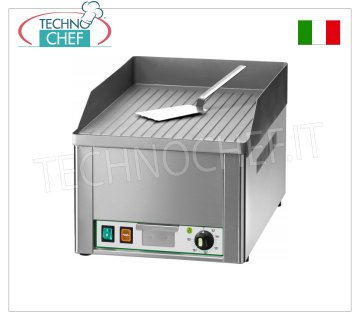 FIMAR - Professional Electric Countertop Fry Top, Ribbed Plate, Mod.FRY1R ELECTRIC table top GRIDDLE, 1 MODULE with RIBBED SANDBLASTED STEEL PLATE, THERMOSTATIC CONTROL from 50° to 300°C, V 230/1, Kw 3.00, external dimensions. mm 335x570x300h