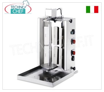 ELECTRIC GYROS with 6 resistances, 510 mm high cooking rod ELECTRIC GYROS in STAINLESS STEEL with 6 heating elements, 510 mm high cooking rod, V.230/1, 6.0 kw, dimensions 502x710x880h mm