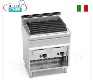 TECHNOCHEF - GAS VAPOR GRILL, DOUBLE module on OPEN CABINET, Mod.G7WG80M GAS VAPOR-WATER GRILL, BERTOS, MACROS 700 Line, WATER GRILL Series, DOUBLE module on OPEN CABINET with 700x515 mm COOKING AREA, 18.00 kW thermal power, 85 Kg weight, dim.800x700x900hmm