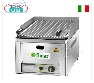 Fimar - GAS LAVA STONE GRILL, 1 TOP module, Mod.GL33 Gas lava stone grill, 1 top module complete with meat grill, thermal power 6.5 Kw, dimensions mm. 330x540x220h.