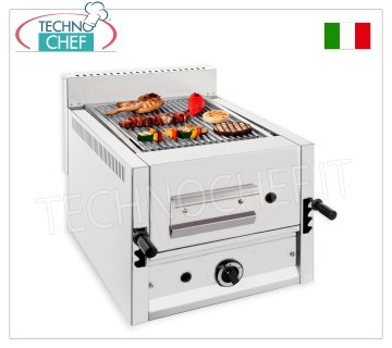 GAS LAVA STONE GRILL, 1 TOP MODULE with 365x535 mm COOKING AREA GAS LAVA STONE GRILL, TOP VERSION, 1 MODULE with 365x535 mm COOKING AREA, COMPLETE WITH UNIVERSAL GRILL, 13 Kw thermal power - external dimensions mm. 470x700x430h