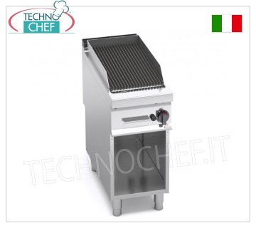 TECHNOCHEF - GAS LAVA STONE GRILL, 1 module on OPEN CABINET, MAXIMA 900 Line, Mod.G9PL40M/G GAS LAVA STONE GRILL, BERTOS, MAXIMA 900 Line, COMFORT POWER Series, 1 module on OPEN CABINET with 360x700 mm COOKING AREA, 9.00 kW thermal power, 57 Kg weight, dim.400x900x900hmm