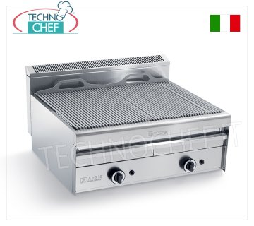 GRILL VAPOR Gas Top cooking module with dual controls - 700 Series - Request a quote VAPOR GAS GRILL TOP version, in AISI 430 stainless steel, 2 MODULES with independent controls with 2 COOKING ZONES measuring 390x550 mm, complete with rod grill, 17 kw thermal power, external dimensions 800x700x315h mm