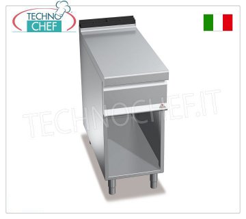 TECHNOCHEF - NEUTRAL TOP on OPEN CABINET with DRAWER, 1 module of 400 mm, Mod.N9T4MC NEUTRAL TOP on OPEN CABINET, BERTOS, MAXIMA 900 line, WORKING Series, 1 module of 400 mm, version with extractable DRAWER, Weight 35 Kg, dim.mm.400x900x900h