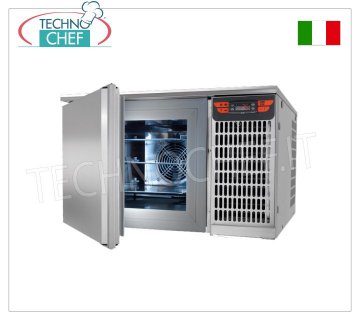 Professional Blast Chiller, 3 GN 2/3 TRAYS, ATTILA Line, mod.ATT02 TEMPERATURE BLAST CHILLER-FREEZER with 340x363x270h mm CHAMBER, for 3 Gastro-Norm 2/3 GRILLS/TRANS, needle probe, POSITIVE CYCLE yield +70°/+3° Kg.9, NEGATIVE CYCLE yield +70°/-40 ° Kg.7, V.230/1, Kw.0.52, Weight 45Kg, dim.mm.658x630x420h