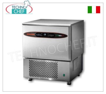 Professional Blast Chiller, Digital Touch Controls, 5 GN 1/1 Trays, Mod. ATT05_TH BLAST CHILLER-FREEZER with UNIVERSAL GUIDES for 5 GN 1/1 or mm trays. 600x400, TECNODOM brand, with NEEDLE PROBE, yield POSITIVE CYCLE +90°+3° Kg.23, NEGATIVE CYCLE +90°-18° Kg.12, V. 230/1, Kw.1,424, Weight Kg.92, dim.mm.750x740x850h