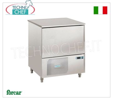 Professional Blast Chiller, 3 GN 1/1 Trays, Mod.AS1104N BLAST CHILLER-FREEZER with GUIDES for 3 Gastro-Norm 1/1 or 600x400 mm trays, R452a gas, FORCAR brand, yield POSITIVE CYCLE +90° +3°C / 11 Kg, NEGATIVE CYCLE +90° -18°C / Kg.6, V.230/1+N, Kw.0,841, Weight 130 Kg, dim.mm.820x700x800h