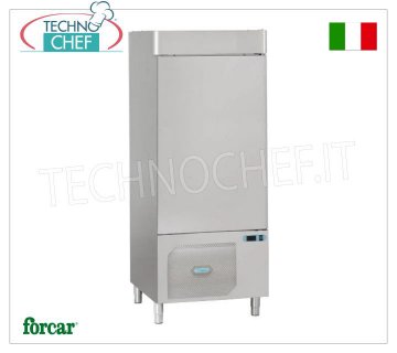 Professional Blast Chiller, 14 GN 1/1 Trays, Mod.AS1114N BLAST CHILLER-FREEZER with GUIDES for 14 Gastro-Norm 1/1 or 600x400 mm trays, FORCAR brand, Gas R452a, yield POSITIVE CYCLE +90° +3°C / 50 Kg, NEGATIVE CYCLE +90° -18°C / Kg.26, V.400/3, Kw.2.4, Weight 200 Kg, dim.mm.820x800x1950h