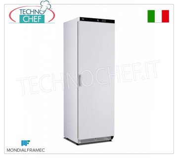 MONDIAL FRAMEC - Freezer Cabinet - Freezer 1 Door, lt.360, Mod.KICN40LT Freezer-Freezer Cabinet 1 door, MONDIAL FRAMEC, external structure in white steel sheet, capacity 360 litres, negative temperature -15°/-25°C, static with grid evaporator, V. 230/1, Kw. 0.19, weight 70 kg, dim.mm.600x620x1882h