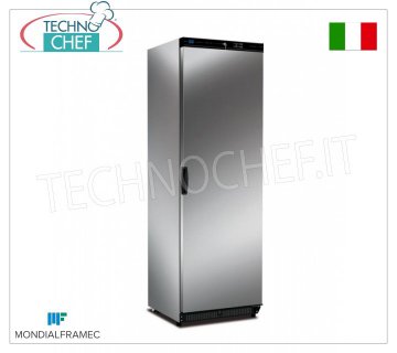 MONDIAL FRAMEC - Freezer-Freezer Cabinet 1 Door, lt.360, Mod.KICNX40LT 1 door freezer-freezer cabinet, MONDIAL FRAMEC, external structure in AISI 430 stainless steel sheet, capacity 360 litres, negative temperature -15°/-25°C, static with grid evaporator, V. 230/1, Kw . 0.19, weight 70 kg, dim.mm.600x620x1882h