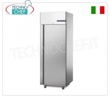 1 door refrigerator cabinet, 700 lt, CLASS A - ENERGY SAVING - Temp. - 2°/+8 C° Professional 1-door refrigerated cabinet, capacity 700 litres, ventilated, temp. -2°/+8°C, ecological version with ENERGY SAVING, CLASS A - Stainless steel 304, V.230/1, Kw.0.43, dim. mm.740x815x2085h.