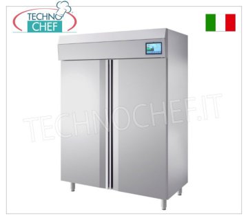 SANITIZING FRIDGE CABINET with OZONE GENERATOR, 2 Doors, 1400 lt, Temp.0/+10°C Sanitizing refrigerator cabinet with 2-door ozone generator, Professional, capacity 1400 liters, temperature 0°/+10°C, ventilated refrigeration, ECOLOGICAL gas R290, Gastronorm 2/1, V.230/1, Kw.0.4, Weight 160 Kg, dimensions 1440x800x2020h mm