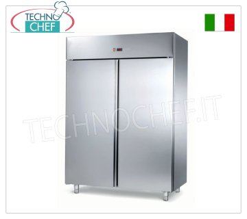 2 Door Refrigerator Cabinets. Temp. -2°+8°, 1,325 lt - PROFESSIONAL 2-door refrigerator cabinet, 1,325 litres, operating temperature -2°/+8°C, ventilated, Gastro-norm 2/1, V.230/1, Kw 0.70, dimensions mm 1480x830x2010h