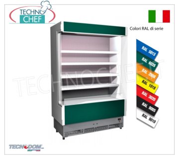 Wall Mounted Display Refrigerator, VULCANO Line, 60 cm deep, 133 cm LONG, with and without refrigeration unit WALL DISPLAY REFRIGERATOR, TECNODOM brand, VULCANO 60 line, with 4 adjustable shelves, upper neon LIGHTING, temperature +3°/+5°C, set up for REMOTE REFRIGERANT UNIT, V.230/1, Kw.0,084, Weight 170 Kg, dim.mm.1330x602x1970h