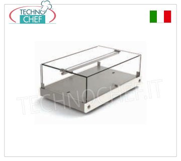 REFRIGERATED DISPLAY CABINET with 1 EUTECTIC PLATE, mod. CNE58 REFRIGERATED display case with 1 EUTECTIC PLATE suitable for the buffet, made with wooden shoulders in the standard colours, plexiglass dome with drop doors on the 2 fronts, weight 7 Kg, dim.mm.580x365x220h