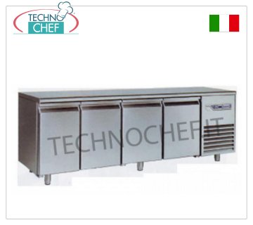Removable refrigerated tables Removable refrigerated table, 4 doors, ventilated, temp. -2°+8°, 600 litres