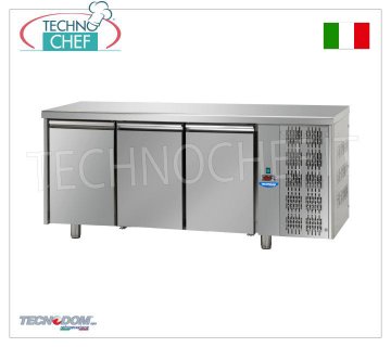 Tecnodom - Professional Fridge/Refrigerated Table 3 doors, Mod.TF03MIDGN REFRIGERATED TABLE 3 doors, TECNODOM brand, capacity 460 litres, operating temperature 0°/+10°C, ventilated refrigeration, Gastro-Norm 1/1, V.230/1, Kw.0,495, Weight 102 Kg, dim .mm.1870x700x850h