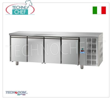 Tecnodom - Professional Fridge/Refrigerated Table 4 doors, Mod.TF04MIDGN REFRIGERATED TABLE 4 doors, TECNODOM brand, capacity 620 litres, operating temperature 0°/+10°C, ventilated refrigeration, Gastro-Norm 1/1, V.230/1, Kw.0,495, Weight 118 Kg, dim .mm.2320x700x850h