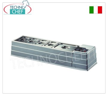Countertop refrigerated ABS display case, 1270x330 mm Horizontal countertop refrigerated display case in ABS/white plastic, without protection, temp. operating temperature +2/+10°C, trays excluded, V.230/1, Kw.0.13, Weight 25 Kg, dim.mm.1270x330x230h