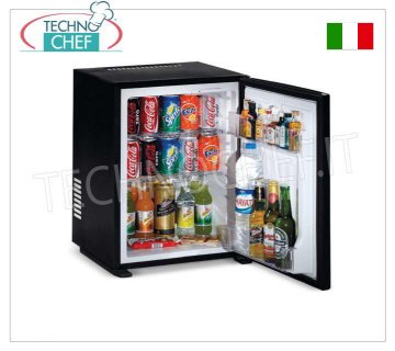 Technochef - Minibar fridge for hotel rooms, class A+, capacity 40 lt, Minibar fridge for hotel rooms, class A+, capacity 40 lt, temperature +8°/+14°C, V.230/1, Kw.0,06, Weight 13 Kg, dim.mm.566x441x432h