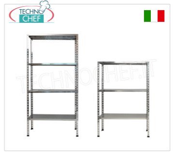 Shelf unit in stainless steel 304, Slotted Shelves, Bolt Assembly 