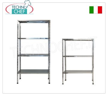 Shelf unit in stainless steel 304, Smooth Shelves, Bolt Assembly 