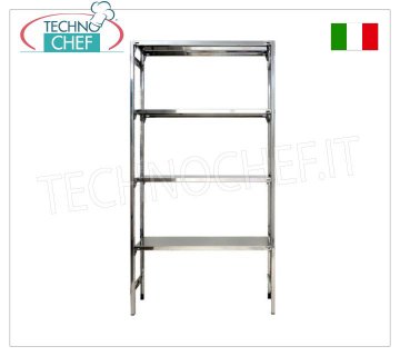 Scaffali Componibili Inox, Ripiani Lisci, Montaggio a Gancio - Moduli H 180 con varie Profondità. 