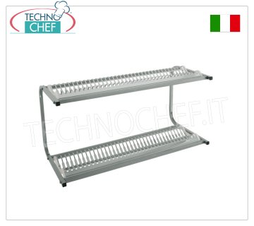 STAINLESS STEEL dish drainer with 2 shelves, 30+30 dishes DISH DRAIN shelf with 2 shelves for 30+30 plates with diameter from 160 to 320 mm, dimensions mm.830x420x480h