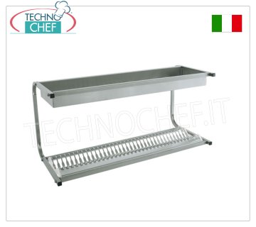 STAINLESS STEEL dish drainer-glass drainer 1 shelf 30 plates DISH DRAINAGE and GLASS DRAIN shelf with 1 shelf for 30 plates with diameter from 160 to 320 mm and 1 shelf for glasses, dimensions mm.830x420x480h