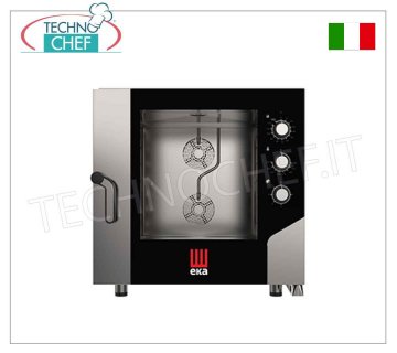 Tecnoeka - Electric STEAM CONVECTION OVEN for 6 PASTRY trays measuring 600x400 mm, mod. MKF 664 S Electric Ventilated STEAM CONVENTION OVEN, Professional for PASTRY and BAKERY with cooking chamber for 6 TRAYS measuring 600x400 mm, ELECTROMECHANICAL CONTROLS, V.400/3+N, Kw.10.4, Weight 108.2 Kg, dim.mm 850x1041x850h