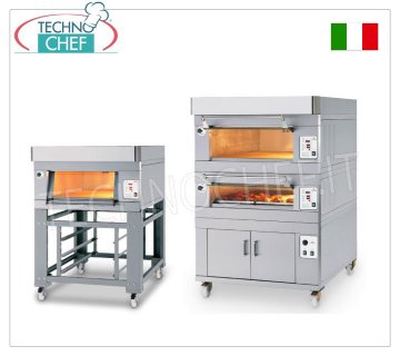 Static electric modular oven for pastry making, 600x800 mm chamber, PAST FOOD line MODULAR electric pastry oven with stainless steel front, 600x805x170h mm CHAMBER with EMBOSSED STEEL sheet cooking surface, V.400/3, 6.2 kW, external dimensions 1000x1160x430h mm