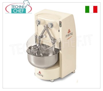 MIXER with PLUNGING ARMS, 7 Kg MAMY line, 10 lt bowl, Mod. TUFFANTINA T7 PLUNGING ARMS MIXER, MAMY line, with 10 liter stainless steel bowl, 7 kg mixing capacity, V.230/1, 0.5 kW, weight 52 kg, dim.mm.370x510x695h