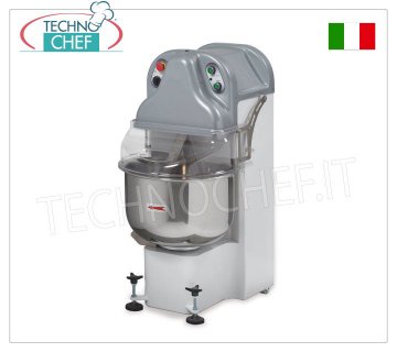 Technochef - 23 Kg PLUNGING ARMS MIXER, with 40 liter STAINLESS STEEL BOWL, 2 SPEED version PLUNGING ARMS MIXER, with 40 lt. stainless steel bowl, 23 Kg dough capacity, 2 speed version, V.400/3, Kw.0.9/1.5, Weight 145 Kg, dim.mm.460x690x1100h