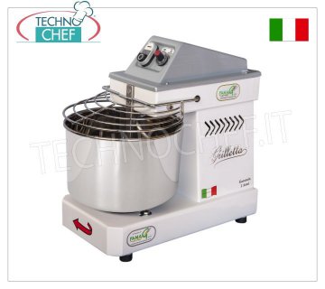 FAMAG - Grilletta, 5 Kg Spiral Mixer, 10 SPEED, mod. IM5/230/10V HH (HIGH HYDRATION) FAMAG GRILLETTA Professional Spiral Mixer with head and 7 liter fixed bowl, 5 Kg dough capacity, 10 SPEED, for HIGH HYDRATION DOUGH, V 230/1, kW 0.35, Weight 27 Kg, dim. mm 450x260x430h