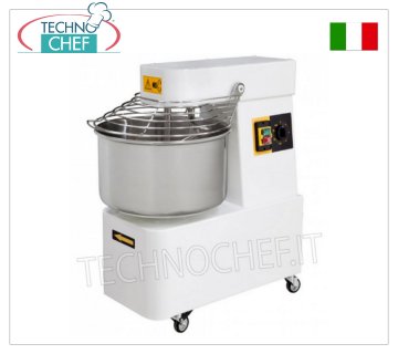 SPIRAL MIXER with 10 liter bowl for 8 kg of dough SPIRAL MIXER, with head and fixed 10 lt bowl, 8 kg mixing capacity, complete with dough splitting rod, timer and wheels, V.230/1, 0.37 kW, weight 42 kg, dim.mm .260x500x500h