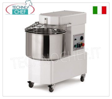 25 Kg SPIRAL MIXER (33 liter bowl) Spiral mixer with head and fixed 33 liter bowl, dough capacity 25 kg, V 230/1, kW 1.10, dim. mm 762x430x786h