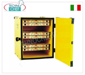 Pizza Box, isothermal Pizza box with guides for boxes, thermally insulated, capacity 12 boxes of 330 mm, dim. mm 410x410x520h