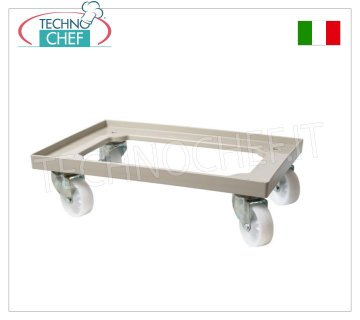 Trolley for 60x40 cm loaf-dough pizza boxes, mod. CA60x40 ABS trolley for Pizza loaf boxes measuring 60x40 cm, maximum capacity 250 Kg, dim.mm.600x400x165