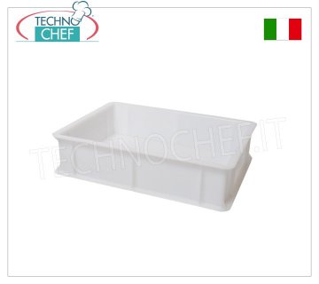 Boxes for pizza dough-loaves measuring 40x30x10h cm, white colour Pizza dough loaf-holder box, stackable in food-grade polyethylene, white colour, dim.mm.400x300x100h