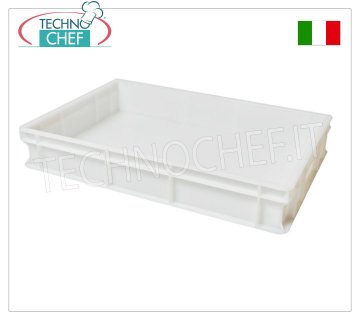 60x40x10h cm pizza dough loaf box, white colour Pizza dough loaf-holder box, stackable in food-grade polyethylene, white colour, dim.mm.600x400x100h