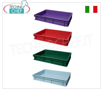 60x40x7h cm pizza dough loaf box, available in different colours Pizza dough loaf-holder box, stackable, in food-grade polyethylene, light blue colour, dim.mm.600x400x70h