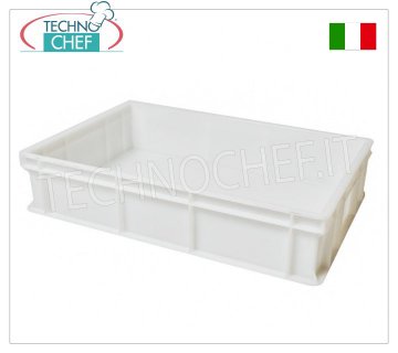 60x40x13h cm pizza dough loaf box, white colour Pizza dough loaf-holder box, stackable in food-grade polyethylene, white colour, dim.mm.600x400x130h
