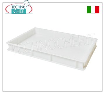 Pizza dough loaf boxes, white colour, dim. 60x40x7h cm Stackable pizza loaf box, in food-grade polyethylene, white colour, dim.mm.600x400x70h