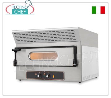 ELECTRIC OVEN for 2 PIZZAS, 61 x 52 cm chamber, with ACTIVATED CARBON extractor hood ELECTRIC PIZZA OVEN for 2 Pizzas with ACTIVATED CARBON SUCTION HOOD, KUBE EVO line, for 2 PIZZAS diameter 300 mm, CHAMBER 610x520x110h mm with REFRACTORY STONE TOP, V.230/1, Kw.3,25, Weight 59 Kg, dim.mm.740x600/740x550h